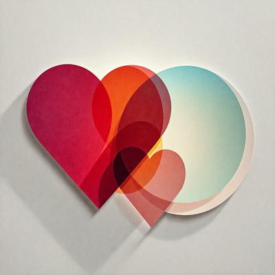 The primary subject of the image is a heart-shaped cutout, which is a part of a larger artwork. The heart is made up of different colored paper, giving it a vibrant and lively appearance. The setting is a white wall, which serves as a clean and neutral backdrop for the heart-shaped cutout. The visual style of the image is a combination of digital art and illustration, as the heart is created using paper cutouts and arranged in a visually appealing manner. The colors and m
